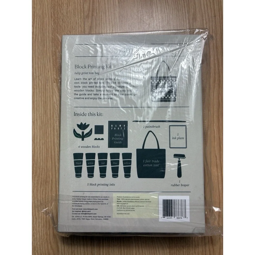 Block Printing Kit Joyn Blok Parti Custom Tote Bags Create Your Own Print Design - Picture 5 of 6